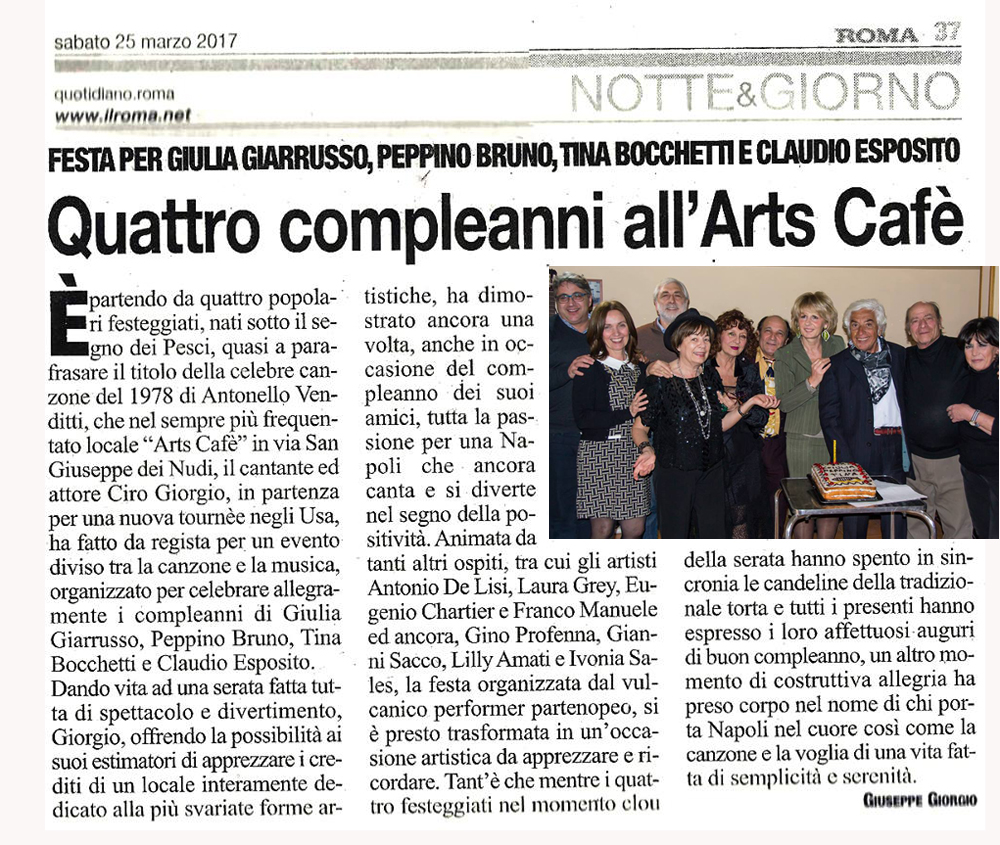 25 marzo 2017 Arts Cafe